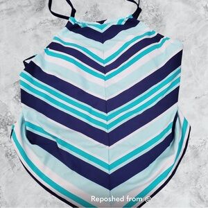 Venus Blue & White Swim Triangle Top Sz 14